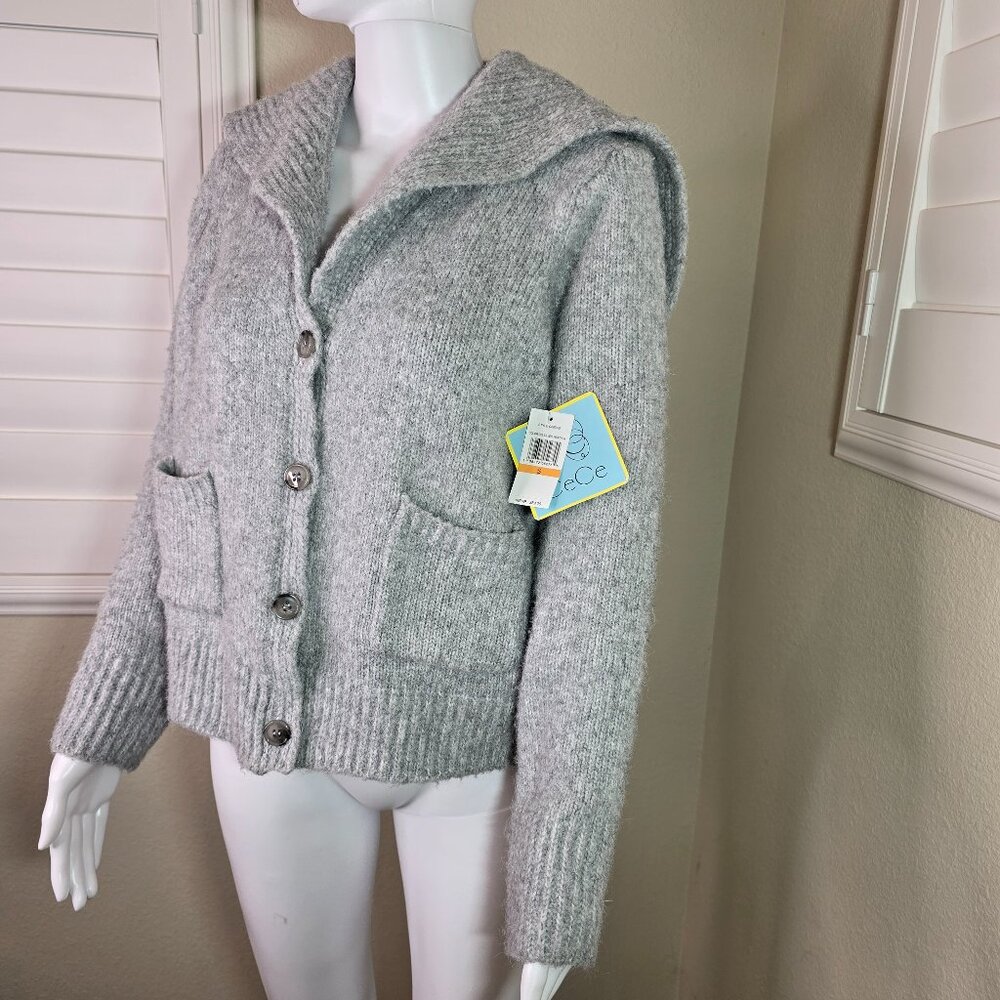 CeCe Sweater Cardigan in Gray Size Small
